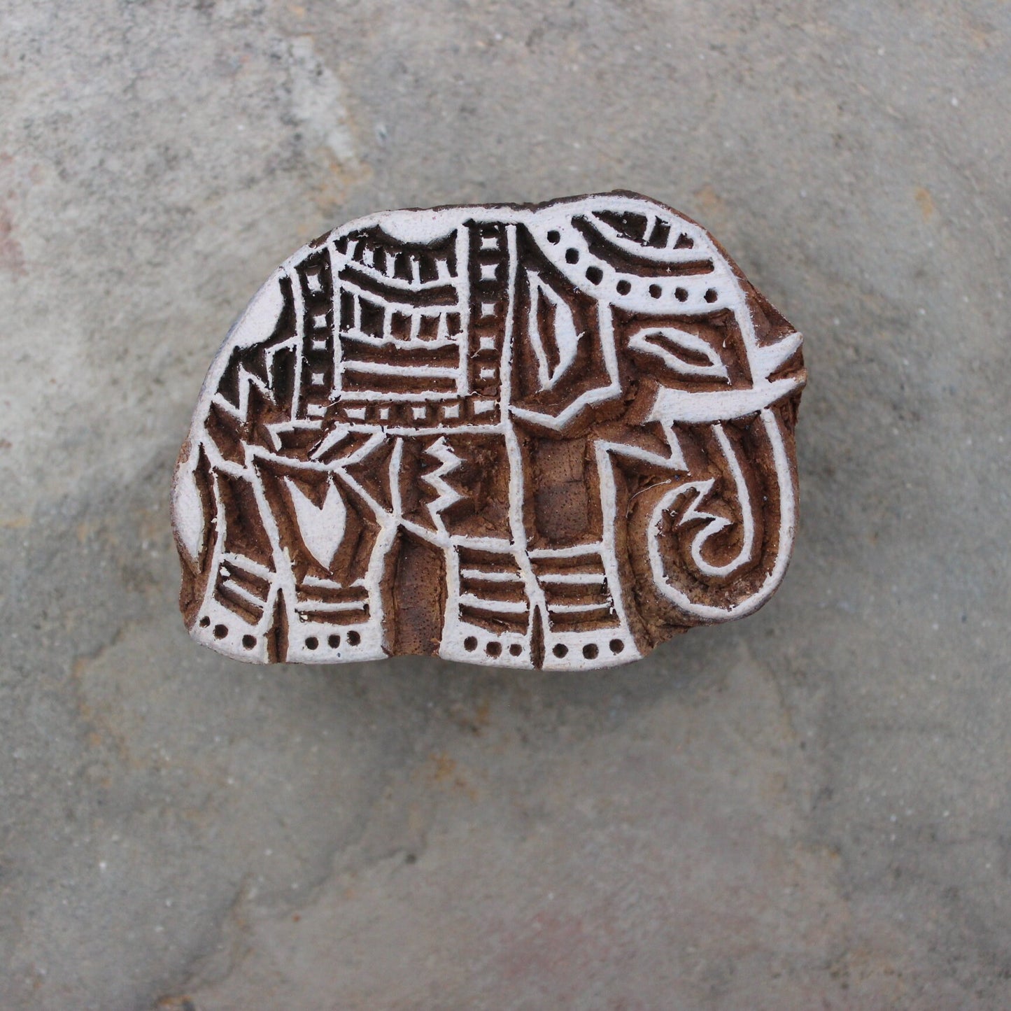 Elephant Wood Block Print Stamp Ethnic Stamp Indian Wood Block Stamp Carve Textile Printing Block For Printing Animal Soap Making Stamp
