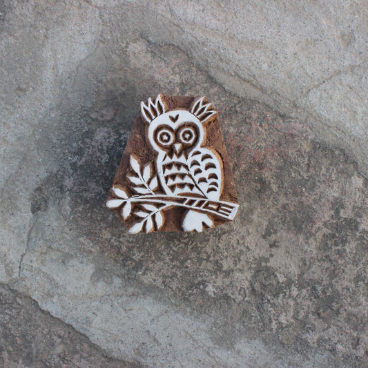 Owl Hand Block Stamp Fabric Stamp Wood Block Printing Hand Carved Wooden Stamp Textile Printing Block Indian Wood Textile Block Paper Stamp