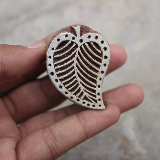 Leaves Fabric Stamp Hand Carved Wood Block Stamp Petal Stamp Hand Carved Textile Printing Block For Printing Fern Soap Making Stamp Leaf